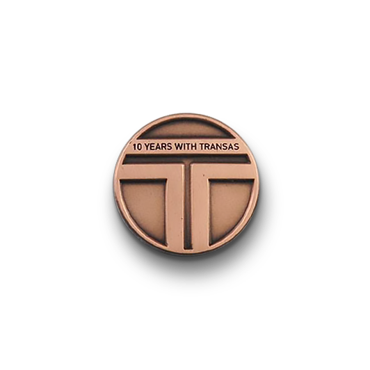 Значок «10 years with Transas»